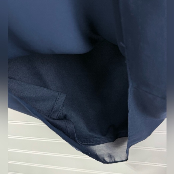 Ambiance women’s navy blue sheer sleeved tunic dress top. Size M. - Picture 5 of 5